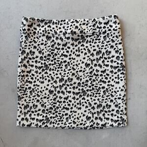 LOFT Petites Black and White Cheetah Patterned Mini Skirt